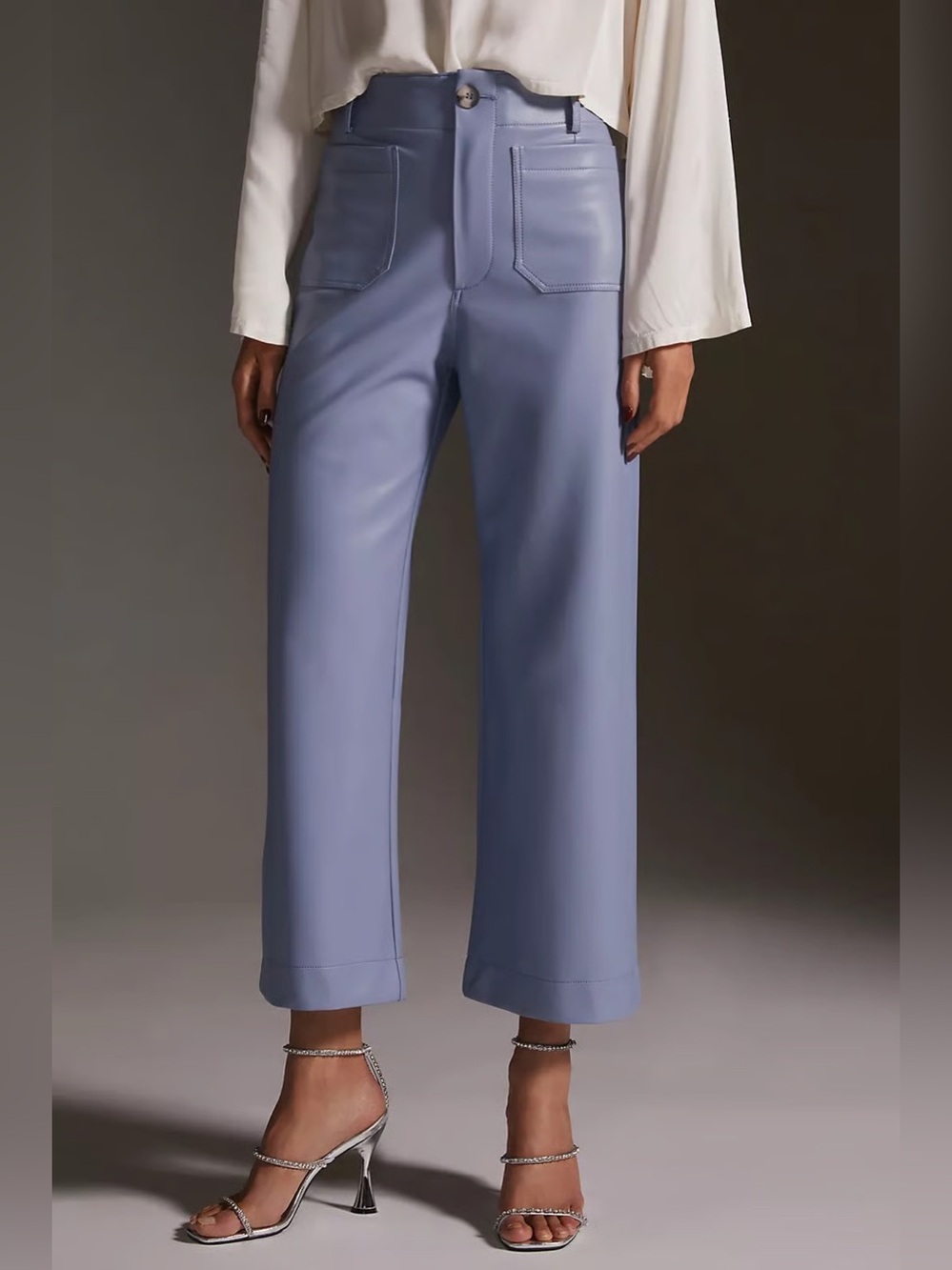 Maeve Colette Pants Size 30 Faux Leather Lilac Cropped High Rise